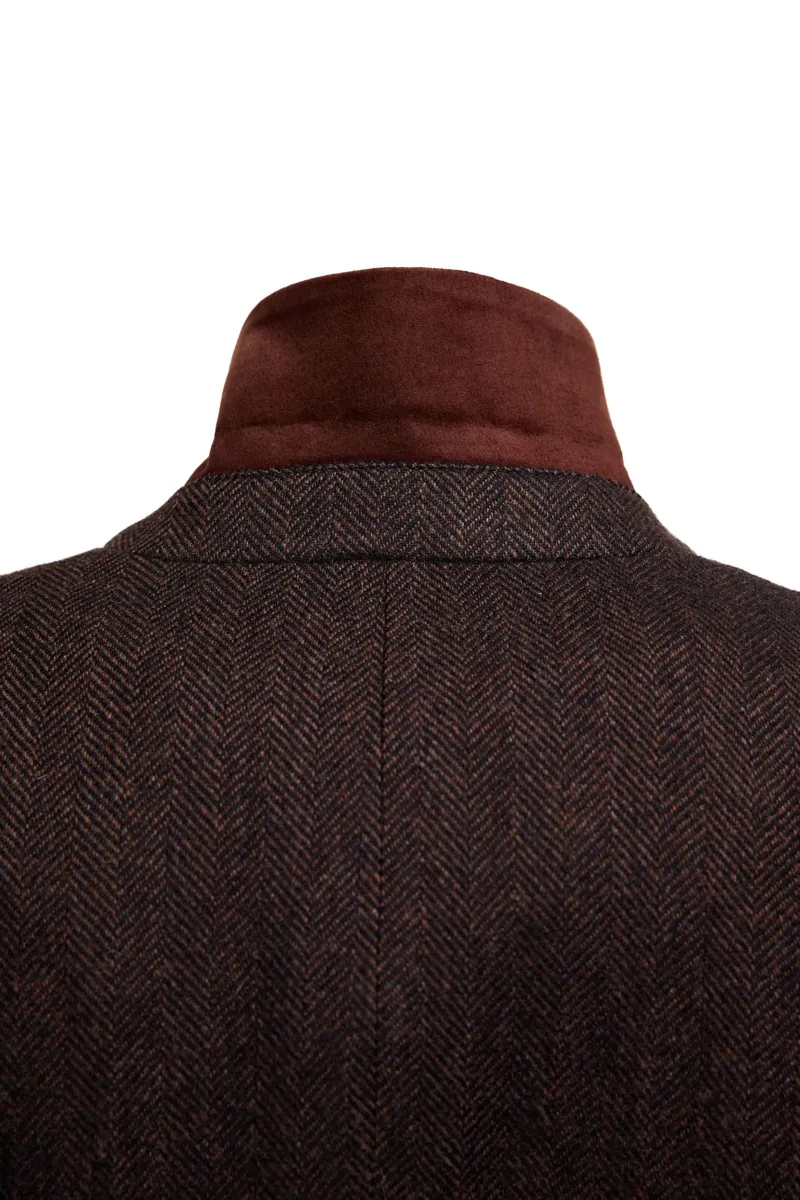 Holland Cooper Highgrove Coat Chocolate Herringbone-7