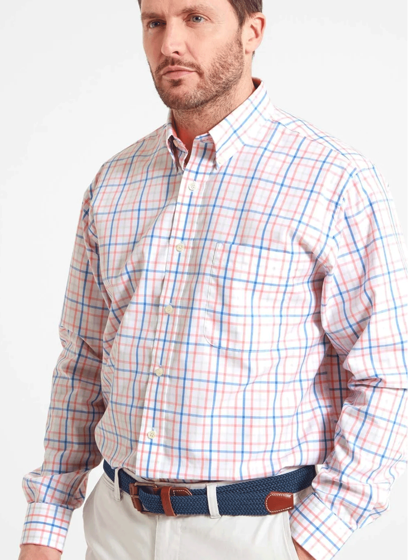 Schoffel Holkham Classic Shirt Flamingo Cloud Blue-1