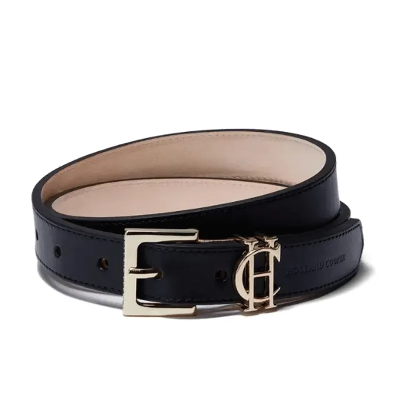 Holland Cooper Slim Logo Belt Black
