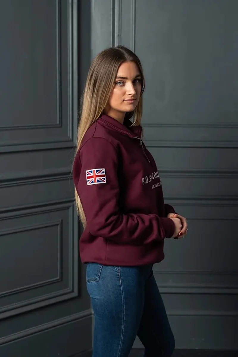 POSH Country Tidal Quarter Zip Jumper Ruby Port-4