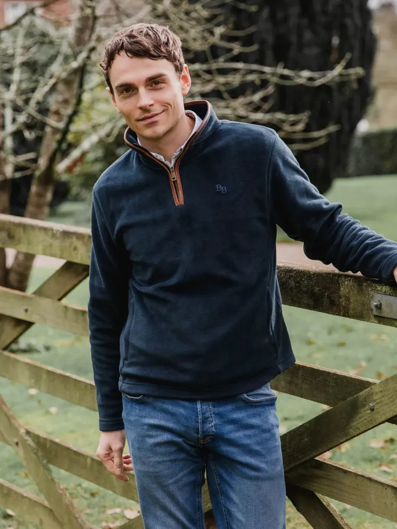 Beaumont and Bear Topsham Fleece Quarter Zip Navy-3