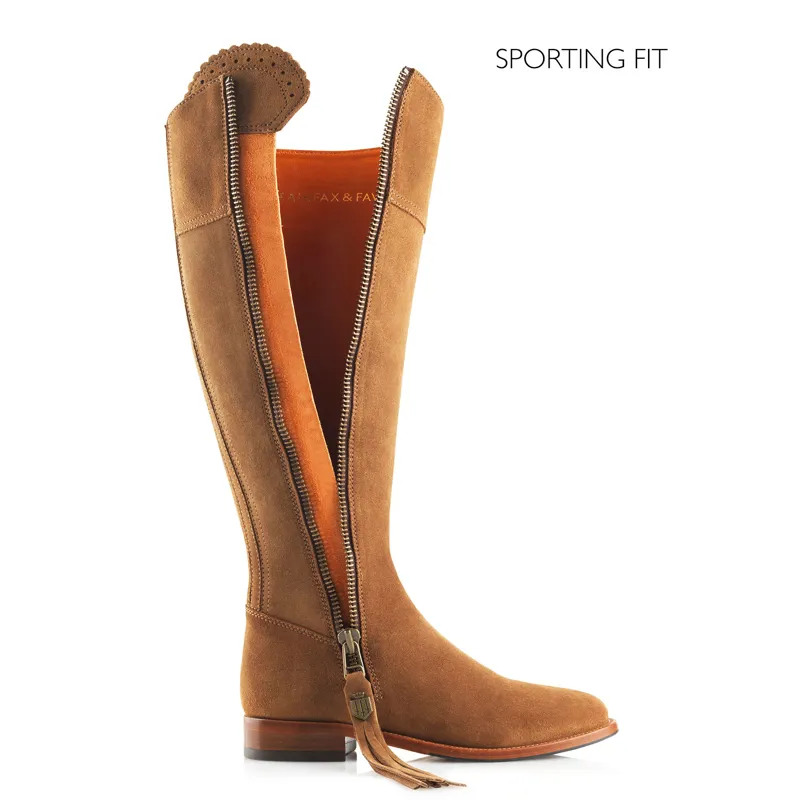 Fairfax and Favor Regina Flat Sporting Fit Boots Tan Suede-5