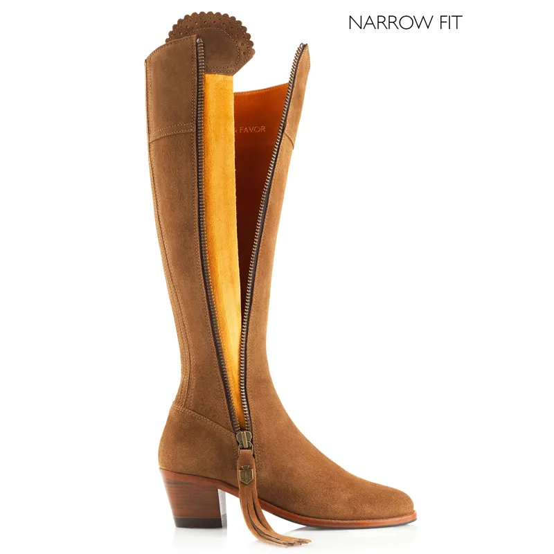 Fairfax and Favor Regina Heeled Boots Narrow Fit Tan Suede-4