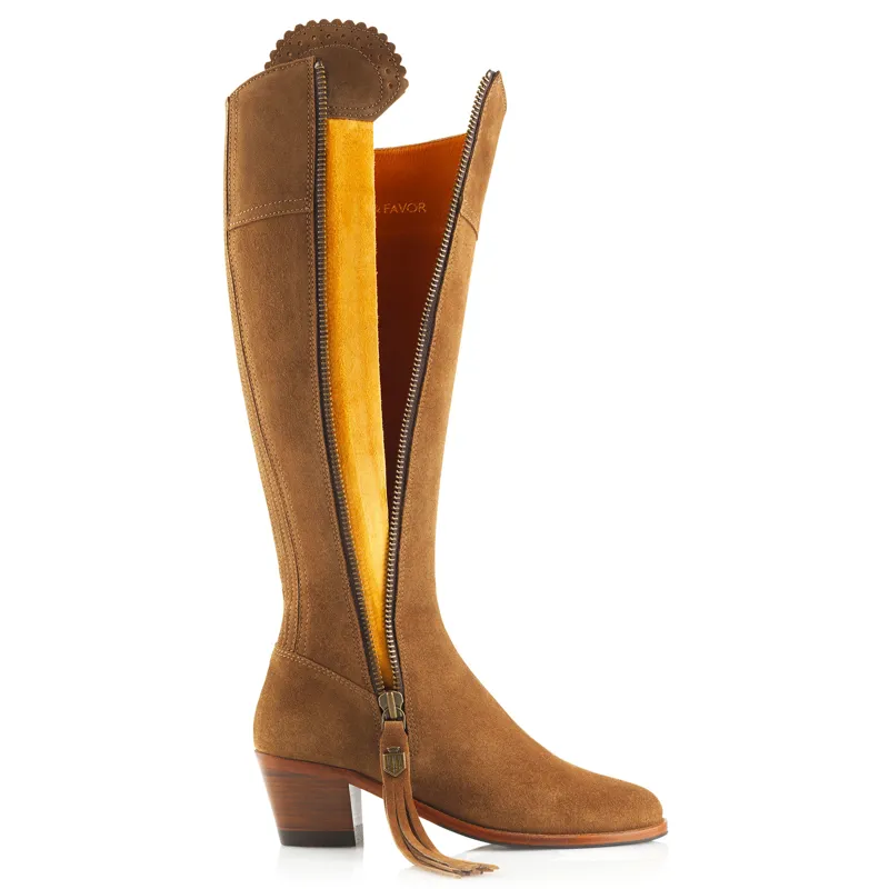 Fairfax and Favor Regina Heeled Boots Tan Suede-4