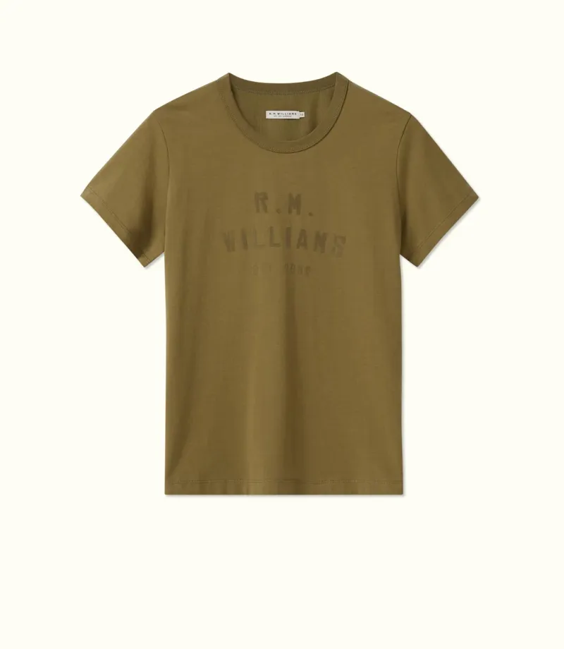 RM Williams Stencil Tee Olive-4