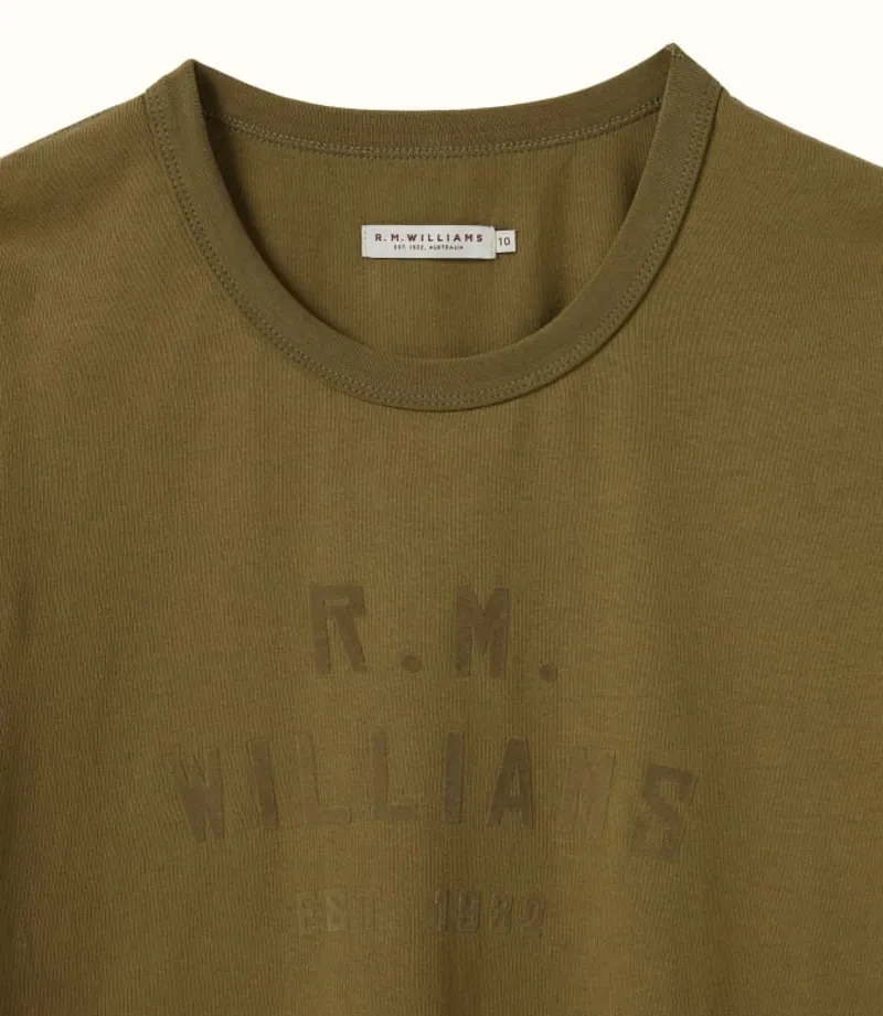 RM Williams Stencil Tee Olive-5