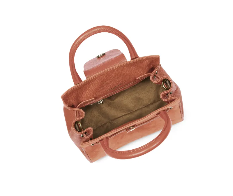 Fairfax and Favor Mini Windsor Handbag Melon Suede-4