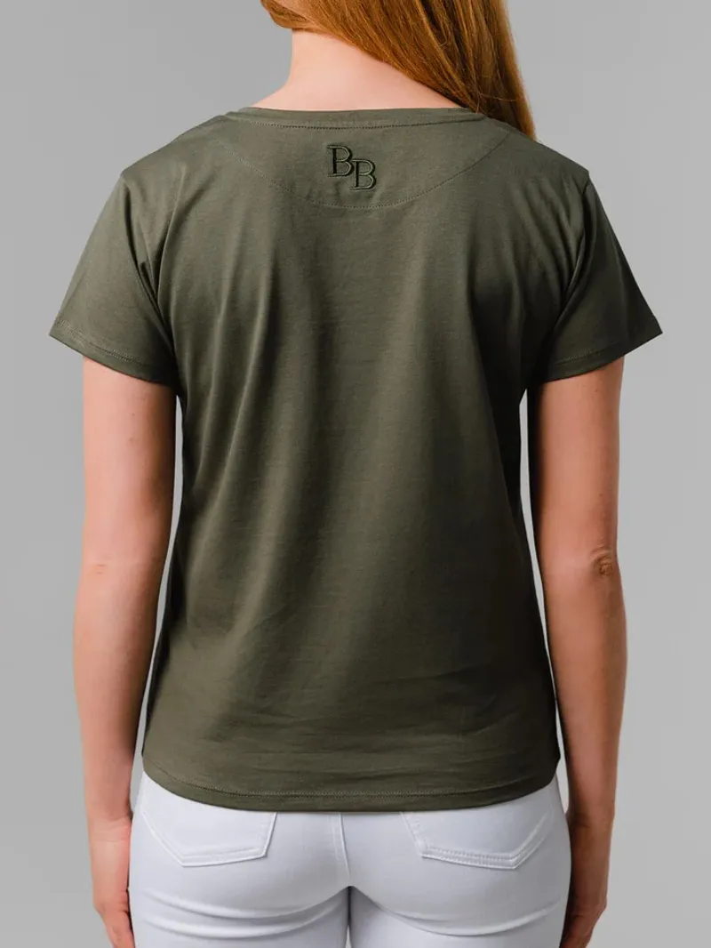 Beaumont and Bear Shadycombe V-Neck T-Shirt Khaki-4