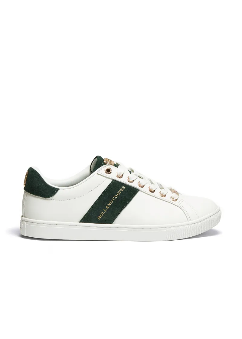 Holland Cooper Knightsbridge Court Trainers White Racing Green-4