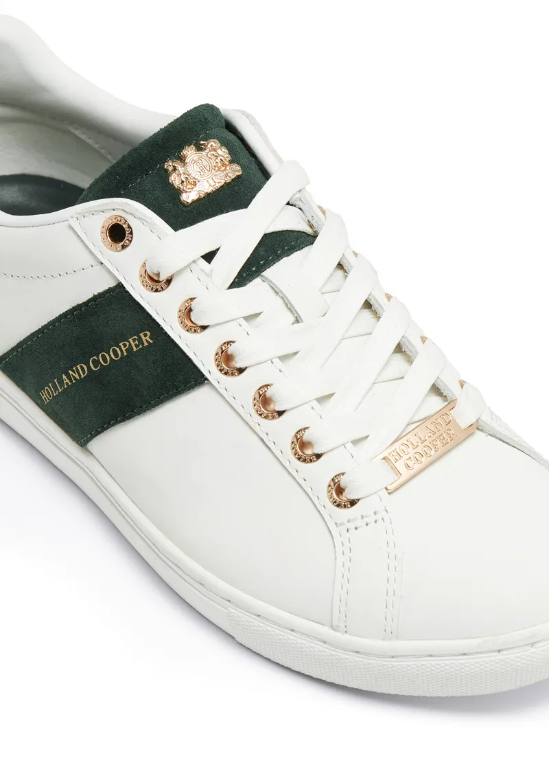 Holland Cooper Knightsbridge Court Trainers White Racing Green-5