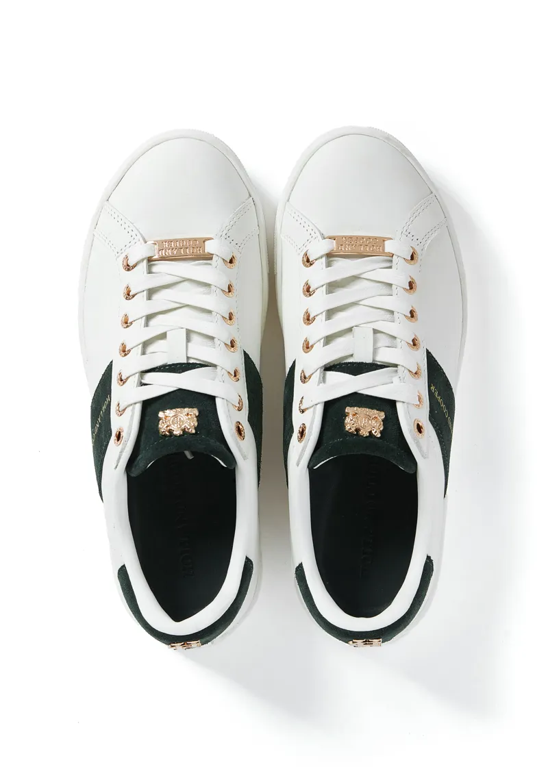 Holland Cooper Knightsbridge Court Trainers White Racing Green-6