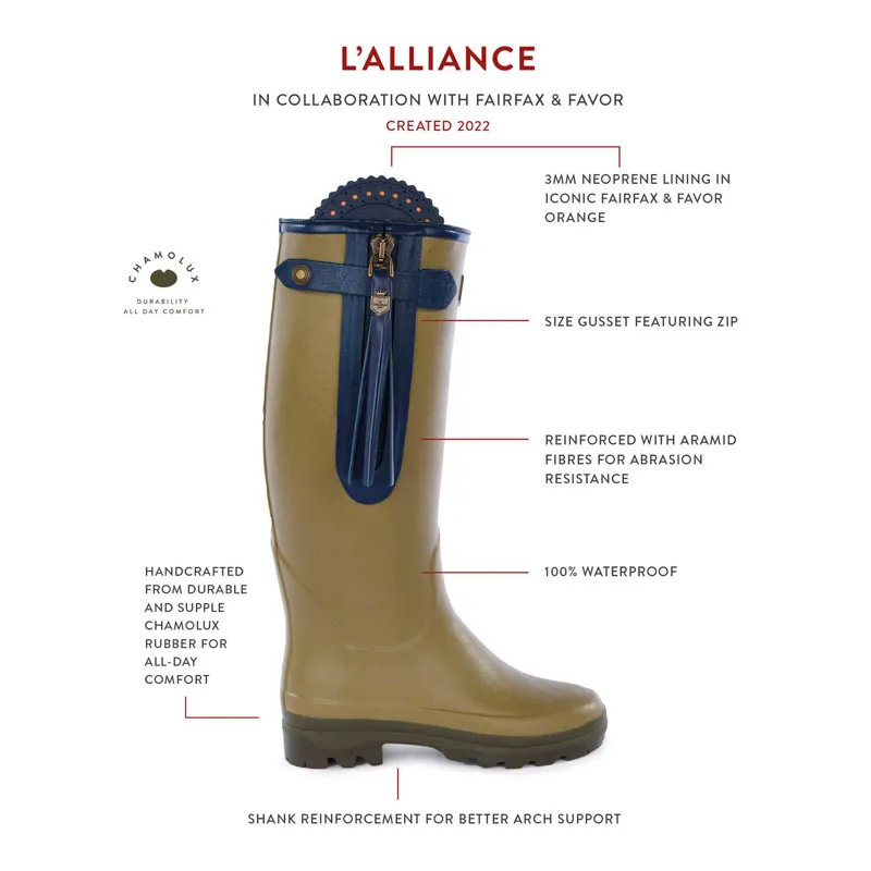 Le Chameau L'Alliance Neoprene Lined Boot Navy Standard Calf-6