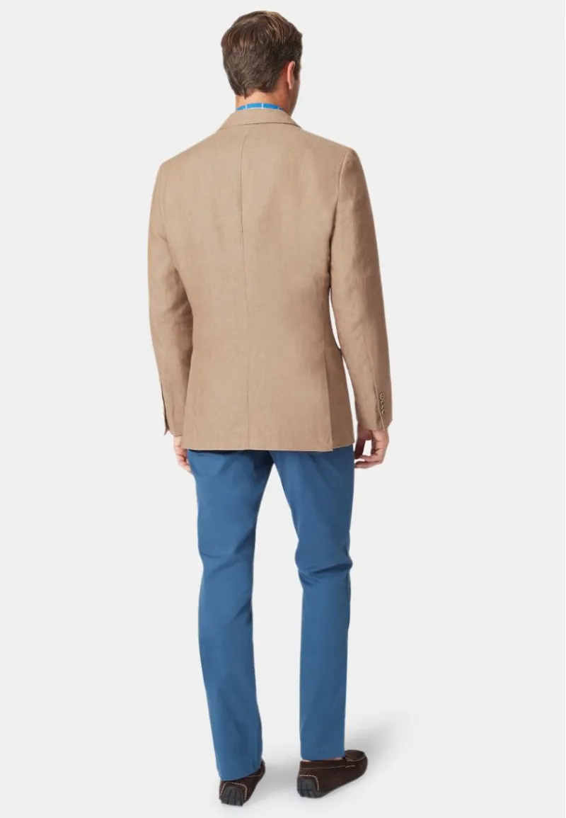 Brook Taverner Tailored Fit Leeds Biscuit Linen Jacket-3
