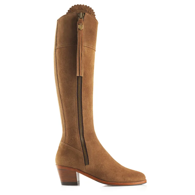 Fairfax and Favor Regina Heeled Boots Tan Suede-3