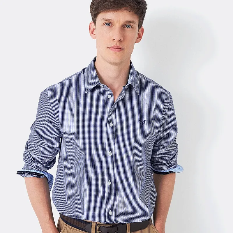 Crew Micro Gingham Classic Check Shirt Ultramarine-1