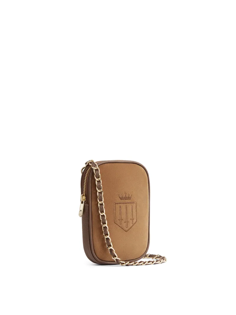 Fairfax and Favor Mini Finsbury Cross Body Bag Tan Suede-4