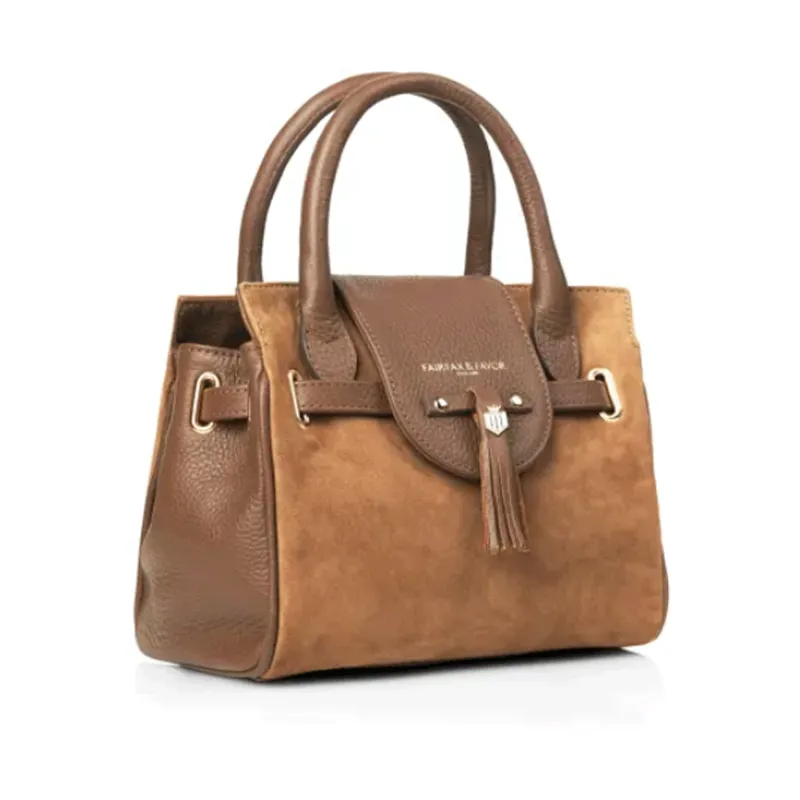 Fairfax and Favor Mini Windsor Handbag Tan Suede