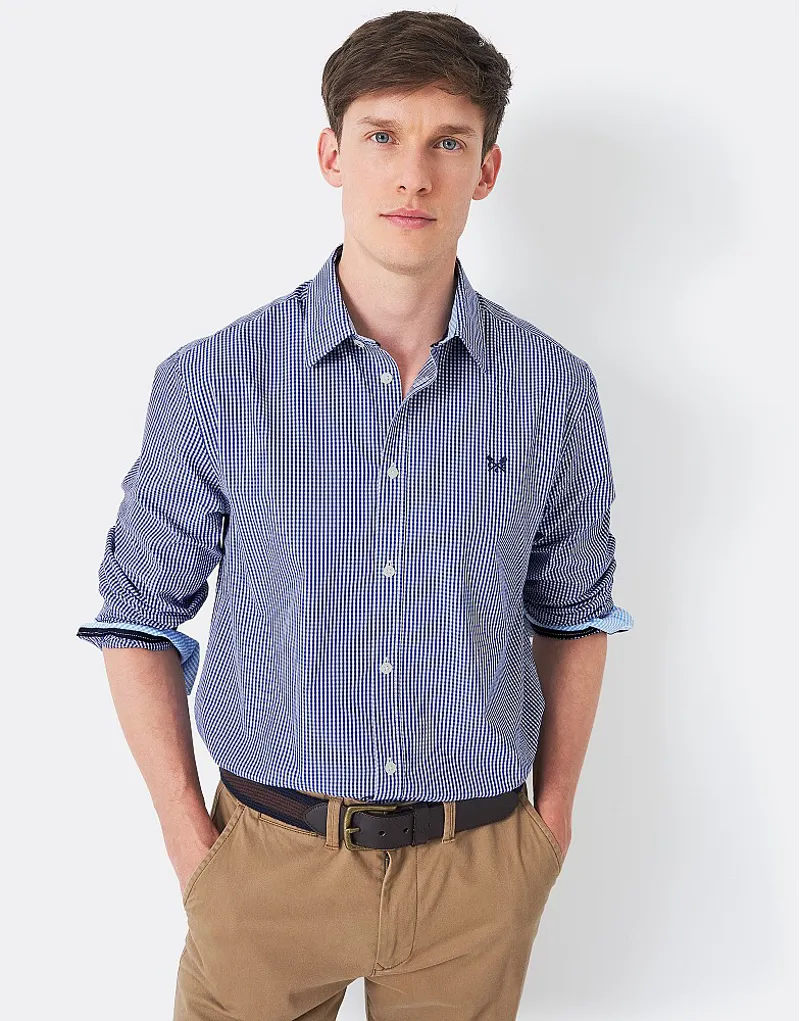 Crew Micro Gingham Classic Check Shirt Ultramarine-2
