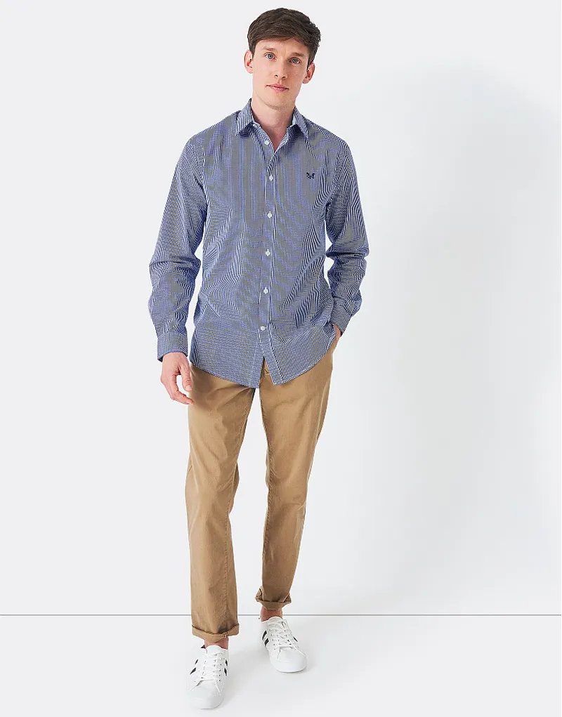 Crew Micro Gingham Classic Check Shirt Ultramarine-3