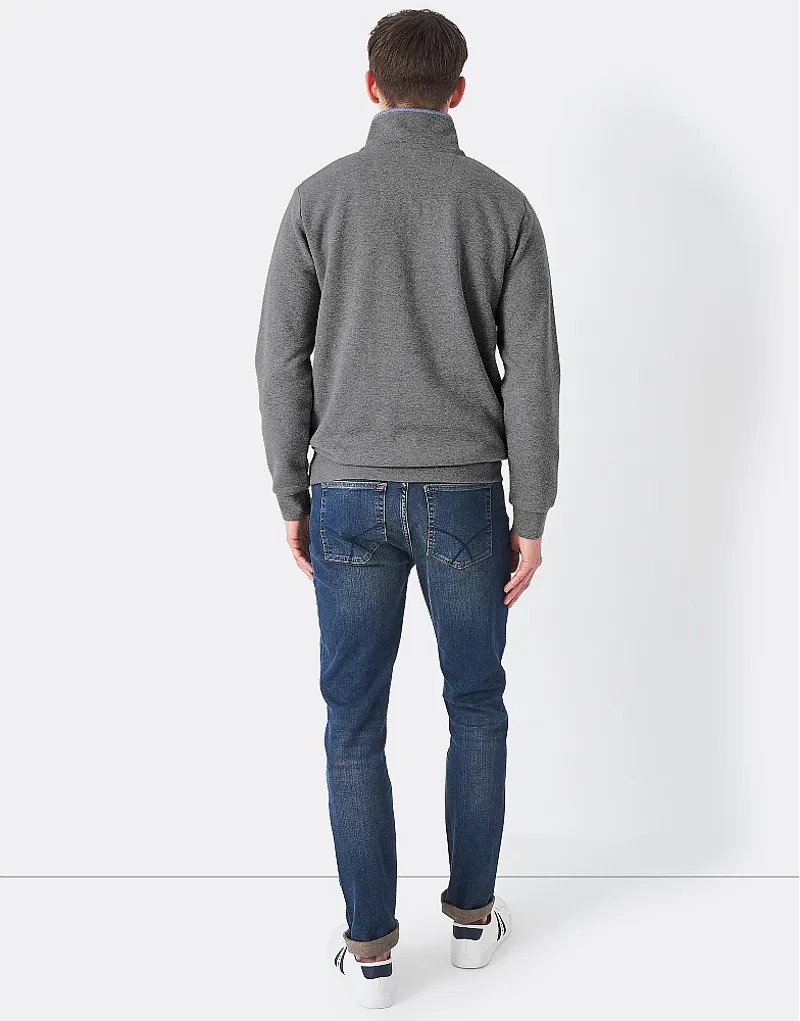 Crew Classic Half Zip Sweatshirt Grey Marl-4