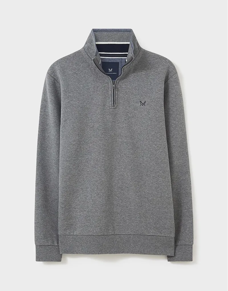 Crew Classic Half Zip Sweatshirt Grey Marl-5