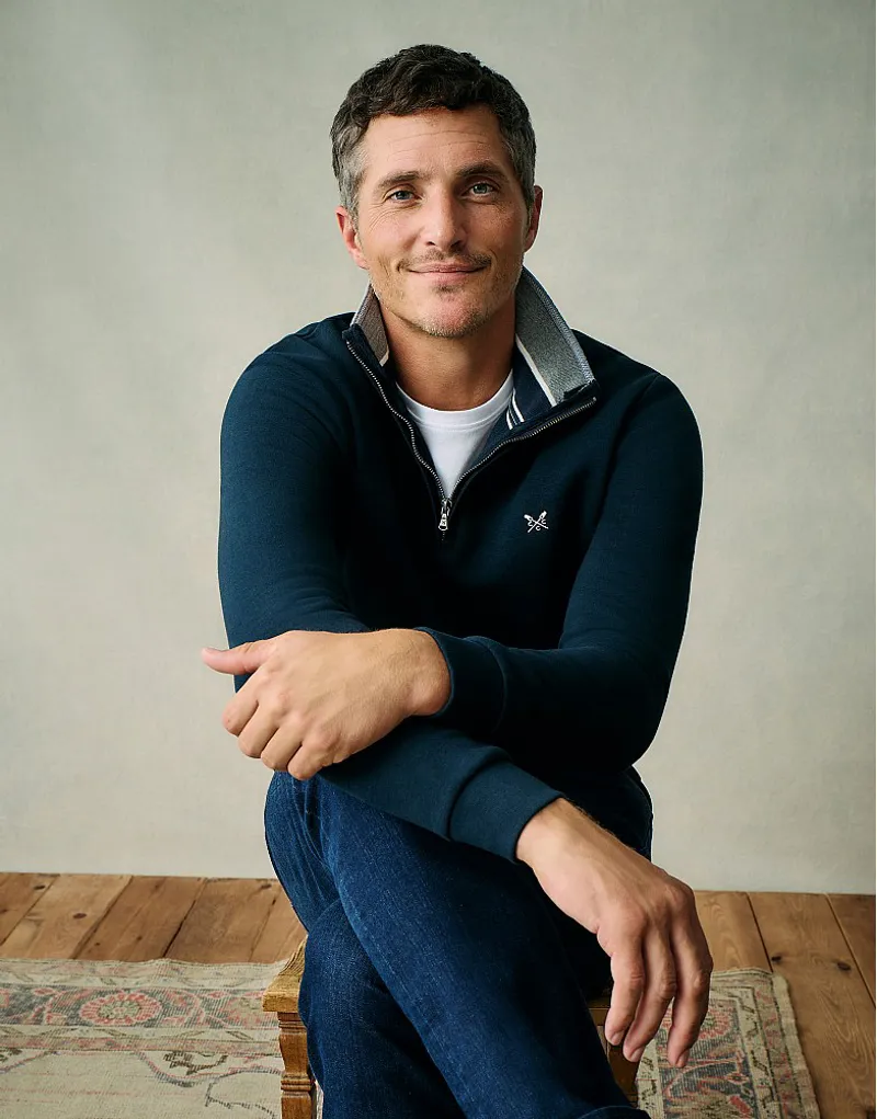 Crew Classic Half Zip Sweatshirt Grey Marl-6