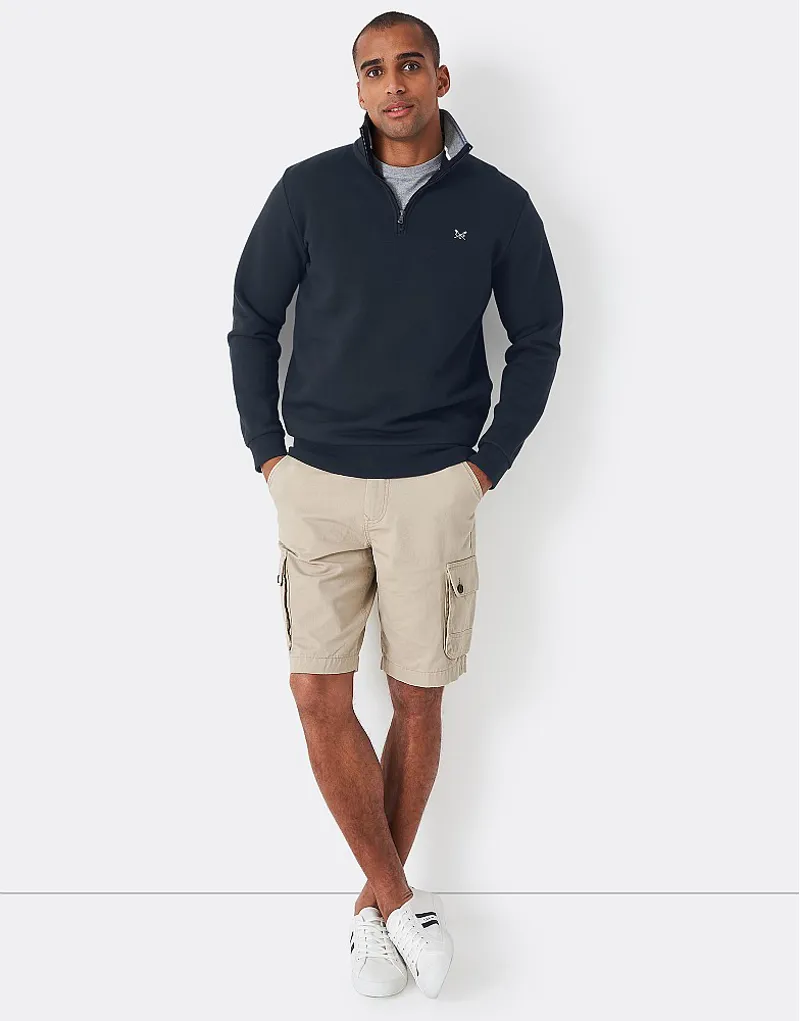 Crew Clothing Classic Half Zip Sweatshirt Navy-4