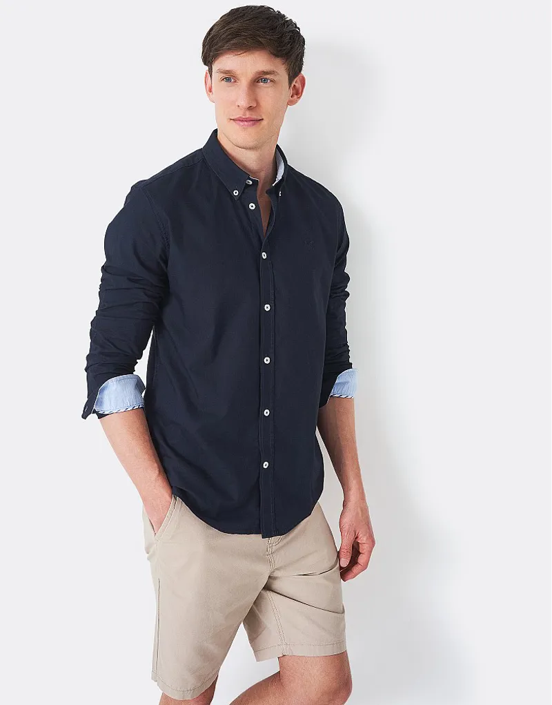 Crew Clothing Slim Fit Oxford Shirt Navy-2