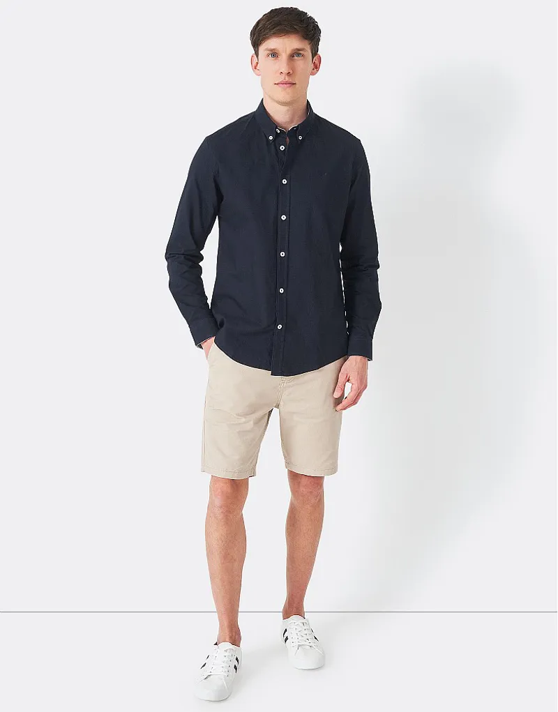Crew Clothing Slim Fit Oxford Shirt Navy-3