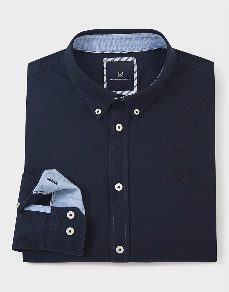 Crew Clothing Slim Fit Oxford Shirt Navy-5