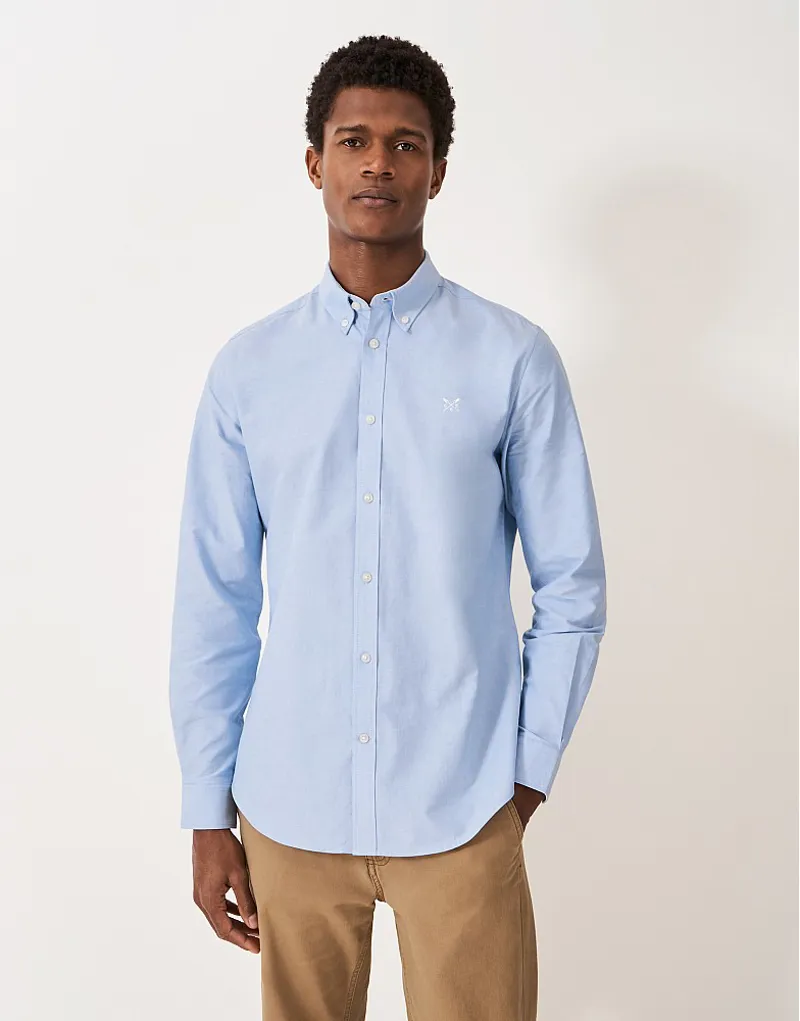 Crew Clothing Slim Fit Oxford Shirt Sky-2