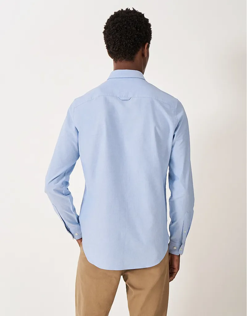 Crew Clothing Slim Fit Oxford Shirt Sky-4