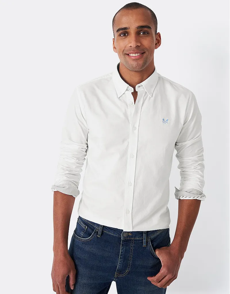 Crew Slim Fit Oxford Shirt White-2