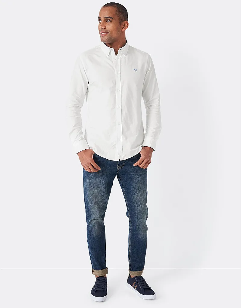 Crew Slim Fit Oxford Shirt White-3