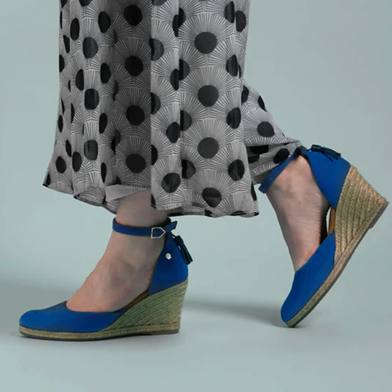 Fairfax and Favor Monaco Wedge Porto Blue Suede-1