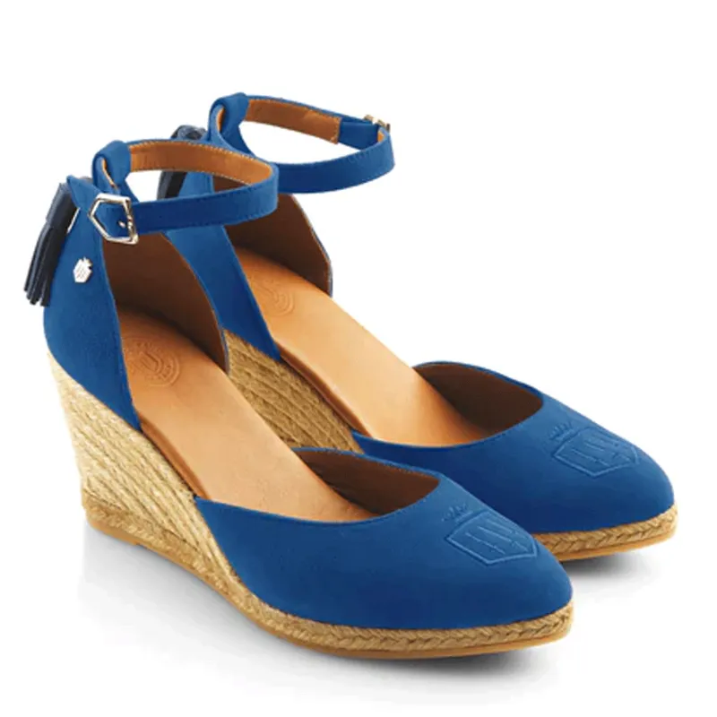 Fairfax and Favor Monaco Wedge Porto Blue Suede