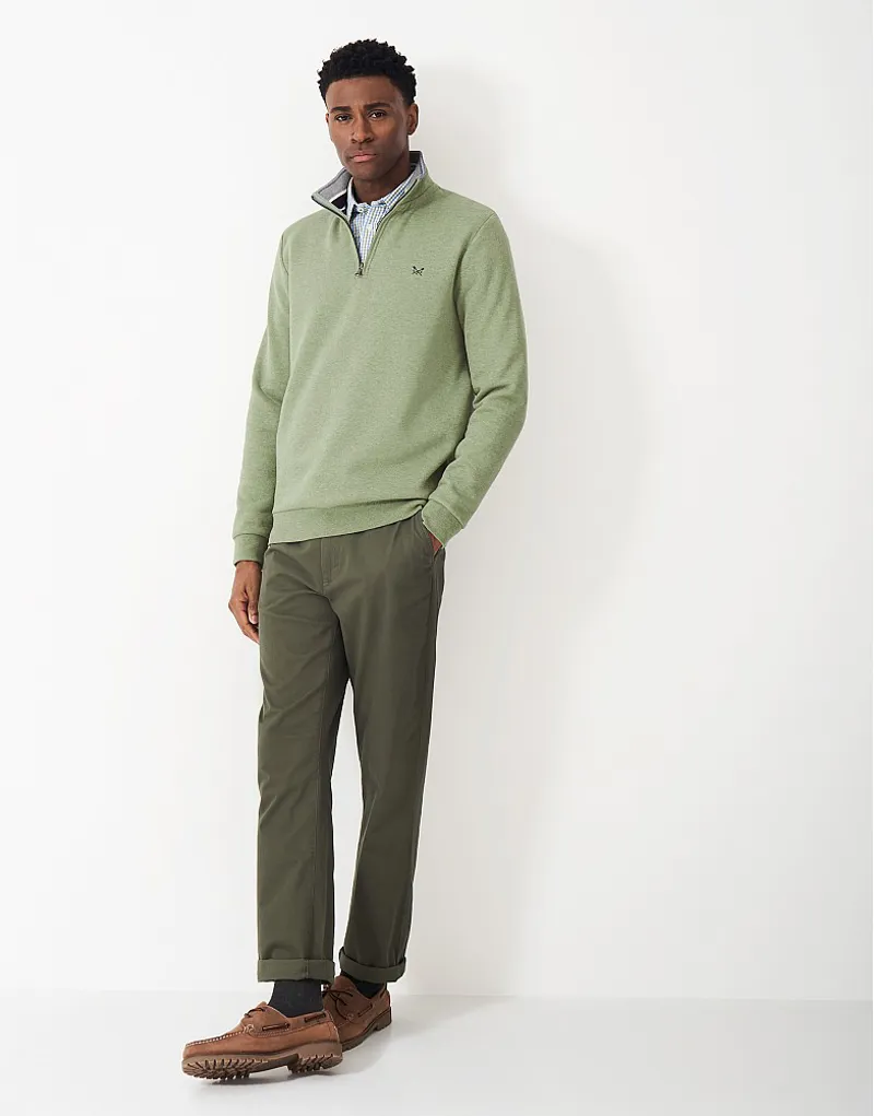 Crew Classic Half Zip Sweatshirt Artichoke Marl-4