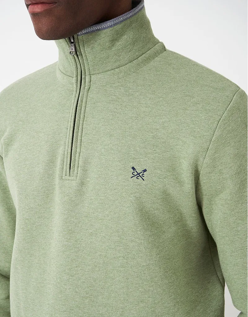 Crew Classic Half Zip Sweatshirt Artichoke Marl-6
