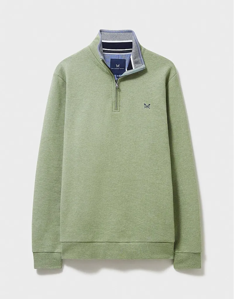 Crew Classic Half Zip Sweatshirt Artichoke Marl-7