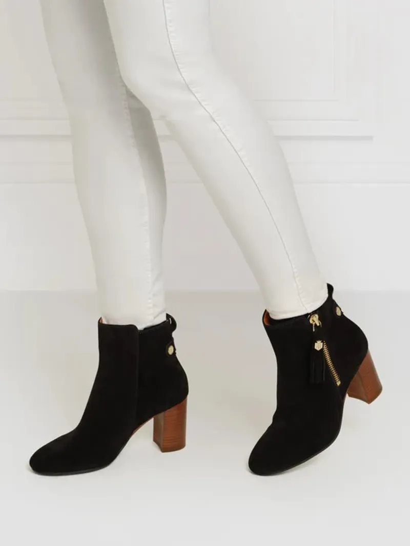 Fairfax and Favor Oakham Ankle Boots Black Suede-1