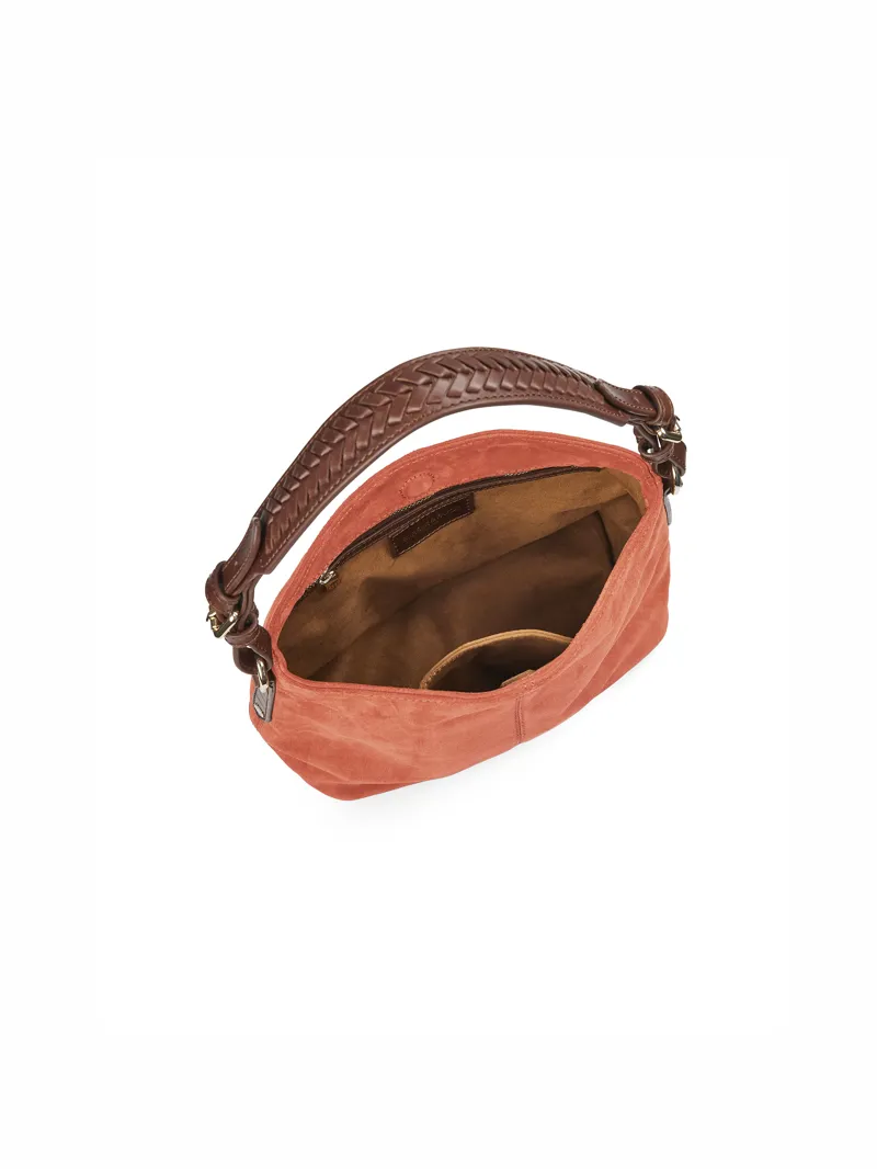 Fairfax and Favor Mini Tetbury Handbag Melon Suede-6