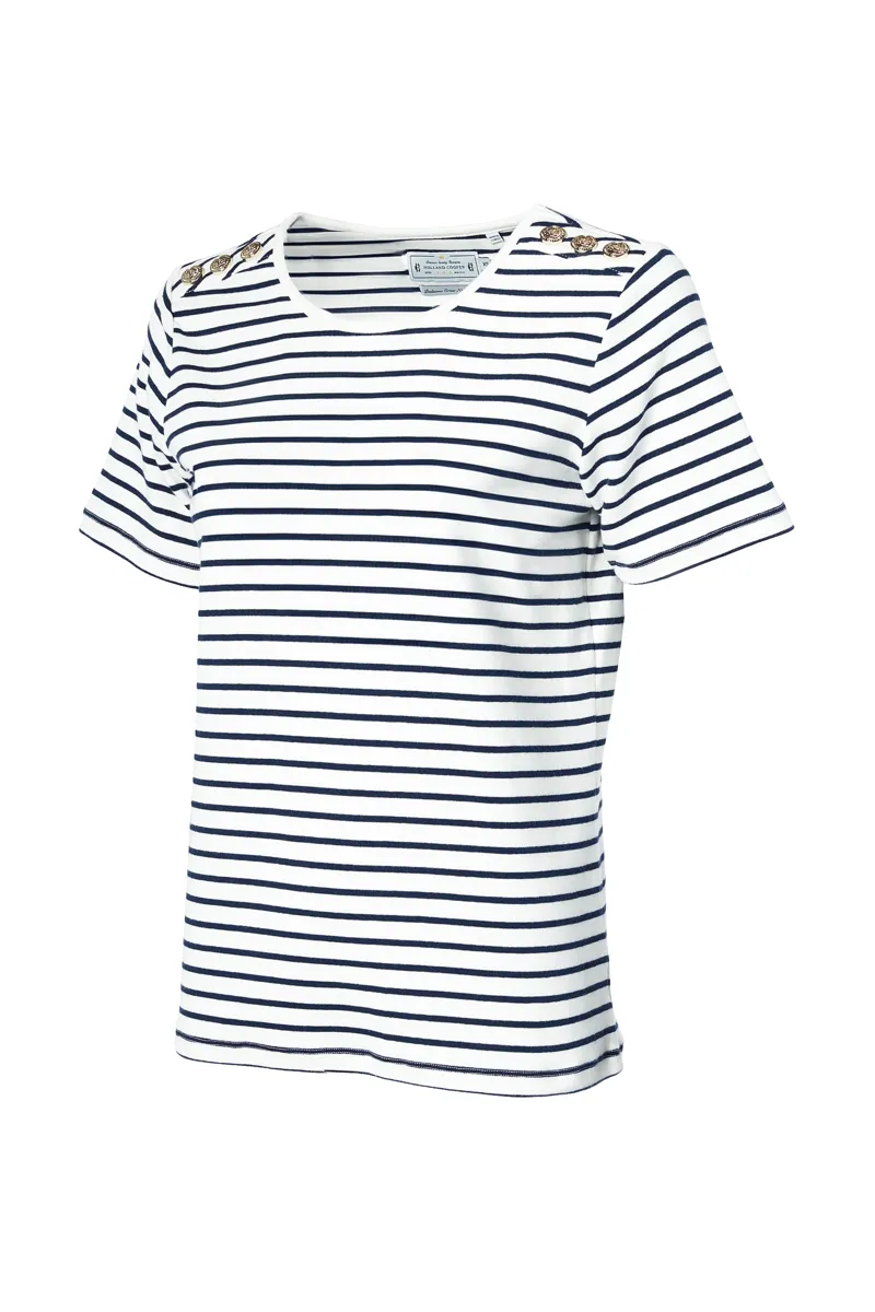 Holland Cooper Padstow Crew Neck Tee Natural Ink Navy Stripe-8