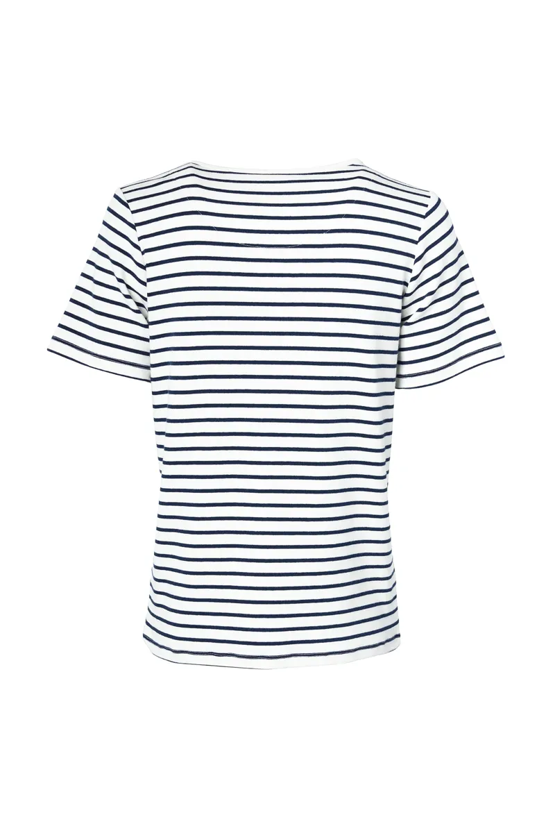 Holland Cooper Padstow Crew Neck Tee Natural Ink Navy Stripe-9