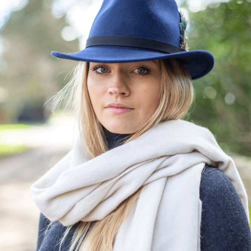 Hicks and Brown Suffolk Fedora Classic Navy-1