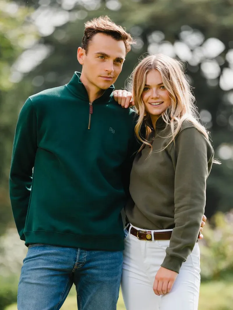 Beaumont and Bear Tuckenhay Unisex Quarter Zip Khaki-10