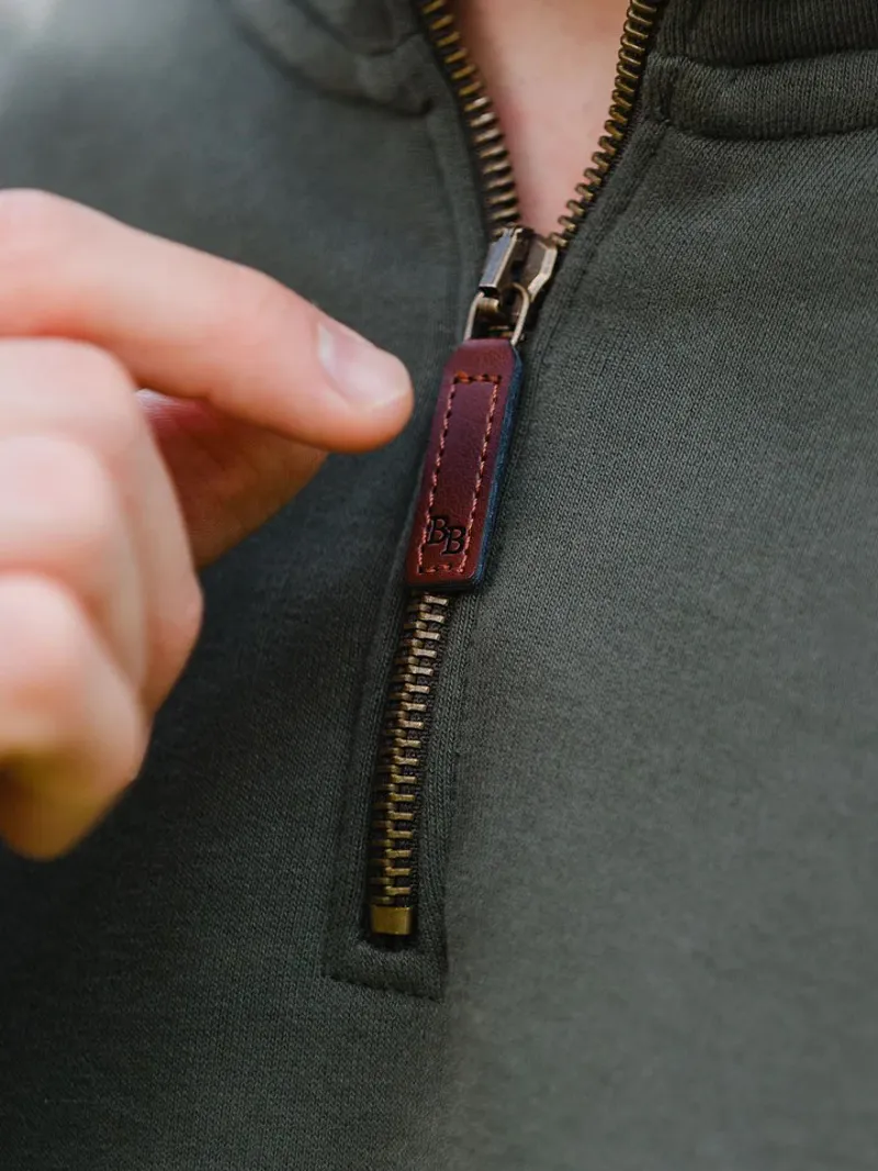 Beaumont and Bear Tuckenhay Unisex Quarter Zip Khaki-7