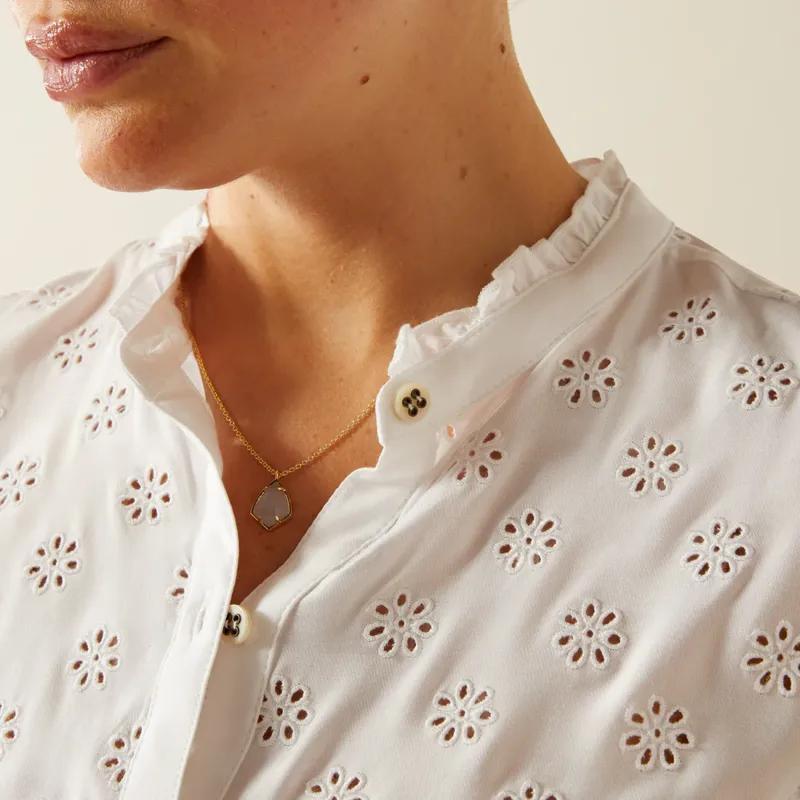 Ariat Clarion Blouse White Eyelet-2