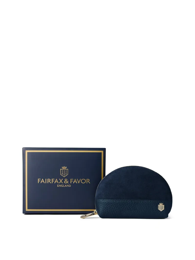 Fairfax and Favor Chiltern Coin Purse in Teal Suede-3