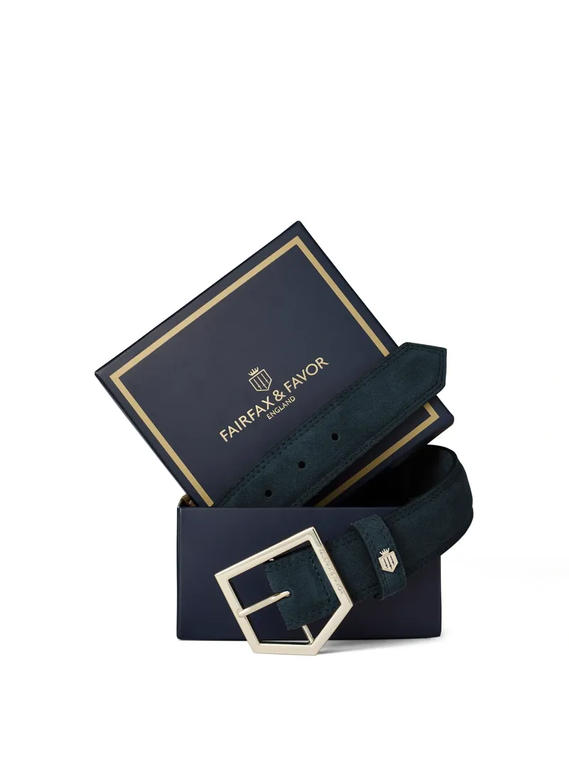 Fairfax and Favor Felbrigg Suede Belt in Teal-1