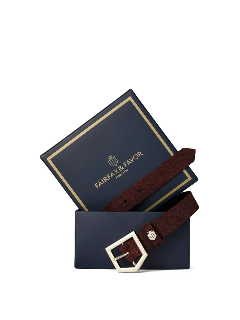 Fairfax and Favor Sennowe Belt in Port Suede-3